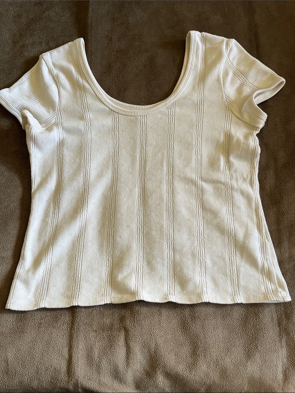 Madewell Cream Scoop-Neck Short Sleeve Knitted Top